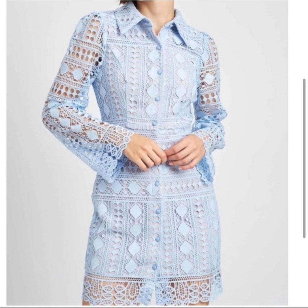 En Saison Light Blue Janelle Mini Dress
